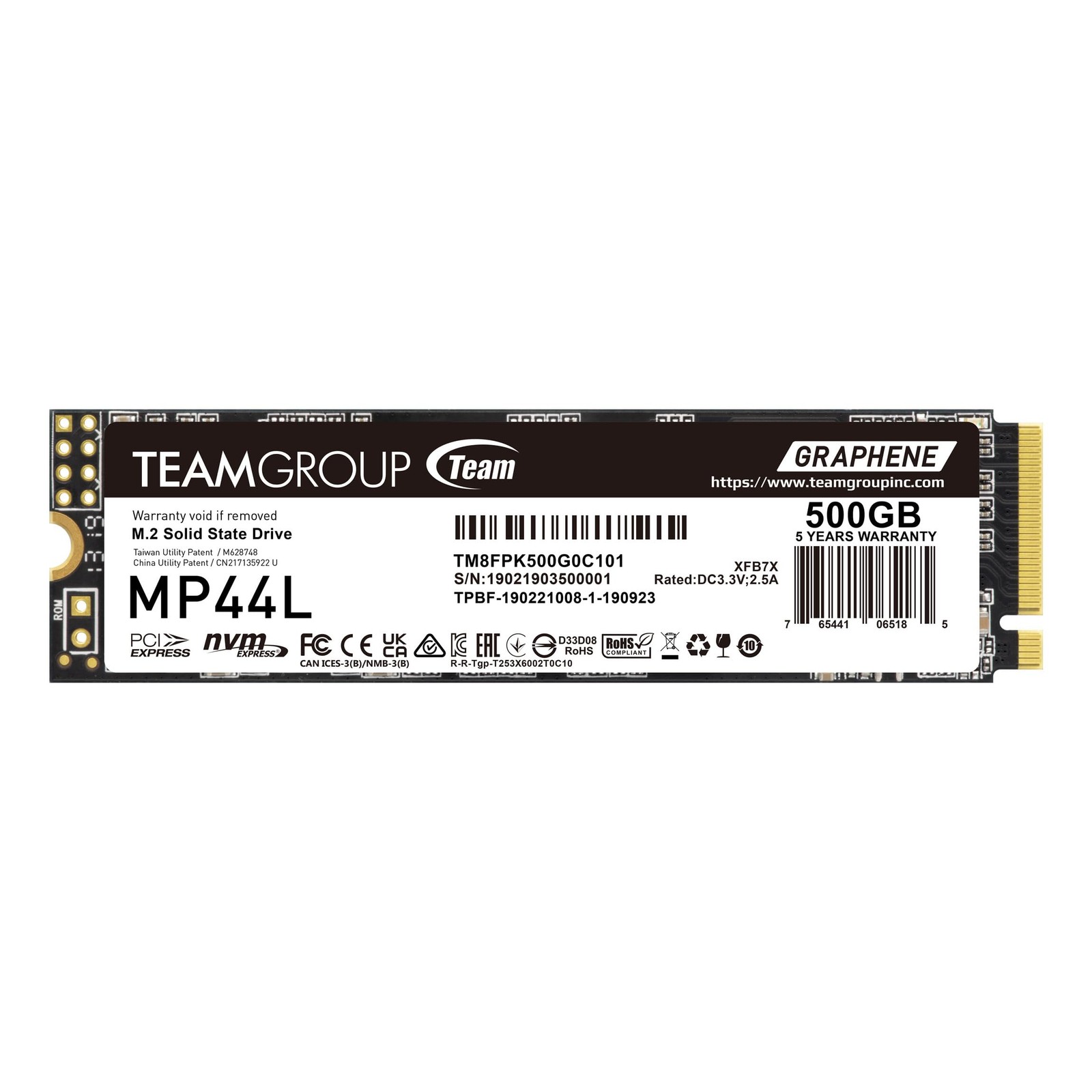 TEAMGROUP MP44L 500GB SLC Cache NVMe 1.4 PCIe Gen 4x4 M.2 2280 Laptop&Desktop SS