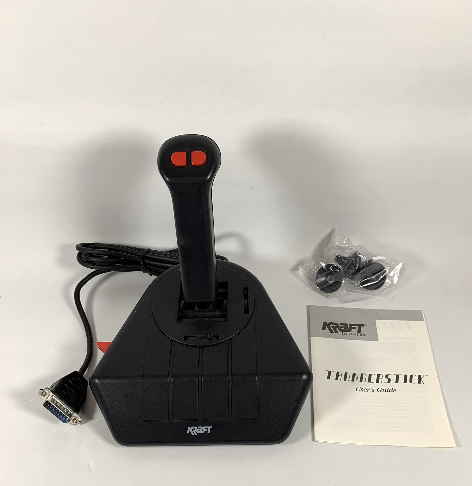 Vintage 1989 Kraft Thunderstick Joystick, Serial Interface 15 Pin IBM PC