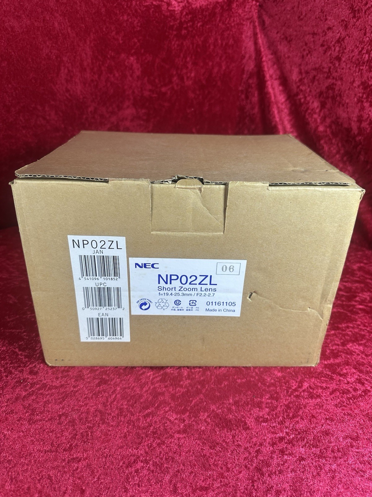 New NEC NP02ZL Short Zoom Lens f=19.4-25.3mm/F2.2-2.7