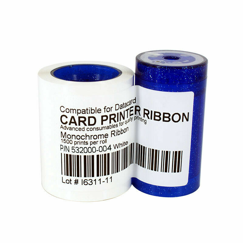 New Compatible Ribbon for Datacard SD/CD series 532000-004 White 1500 Prints