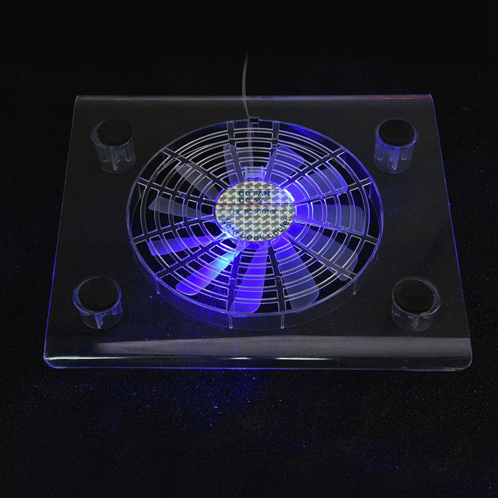 Ultra Quiet USB Notebook Cooler Cooling Pad Fans With LED RGB Lights For / ❥