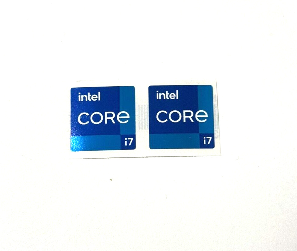 2 x Intel Core i7 11 12 Gen Sticker Label Decal 18mm x 18mm