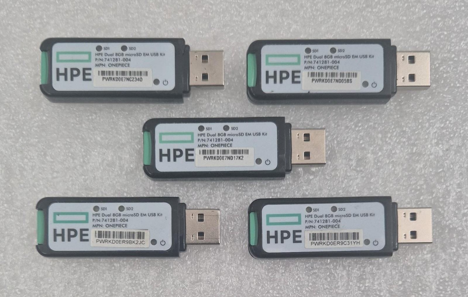 [LOT 5] HPE Dual 8GB microSD EM USB Kit 741281-004 ONEPIECE W/ 2* Memory Cards