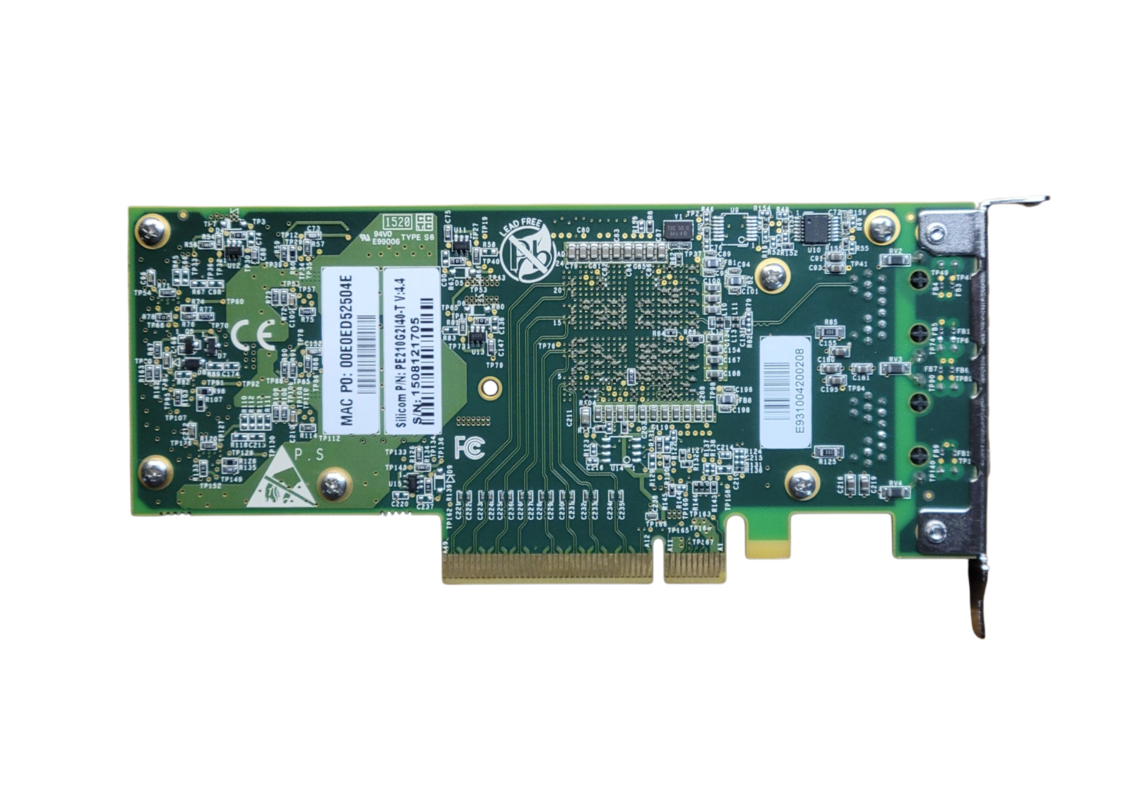 Silicom PE210G2I40-T Dual Port Copper 10 GbE PCIe Card Intel X540 Based