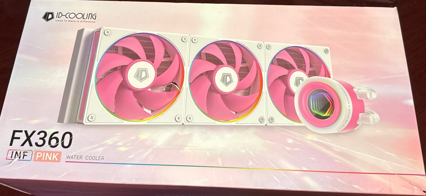 ID-COOLING FX360 INF Pink Edition 360mm Liquid CPU Cooler, AIO Cooler SEALED