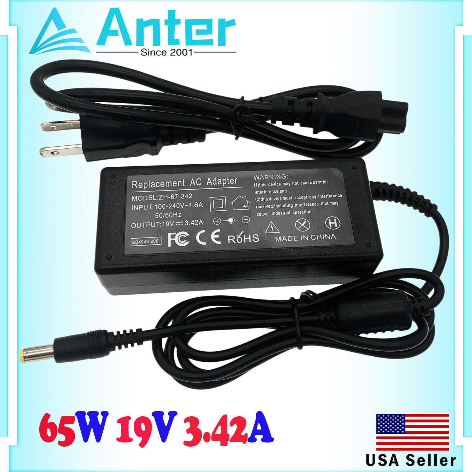 AC Adapter Charger for Gateway NV50A10u NV77H23u MD7329u NV50A02u Power Supply