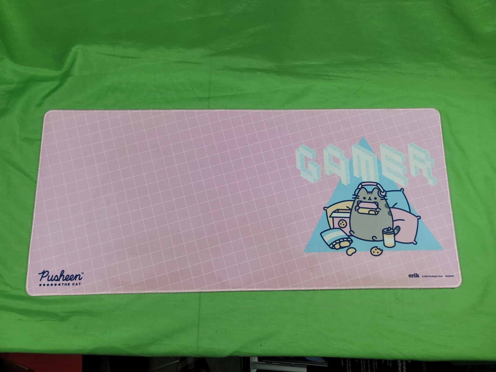'Gamer' Pusheen The Cat Large Desk Mat 31" x 14" Pink 2019 Erik MGGE002 Snacks