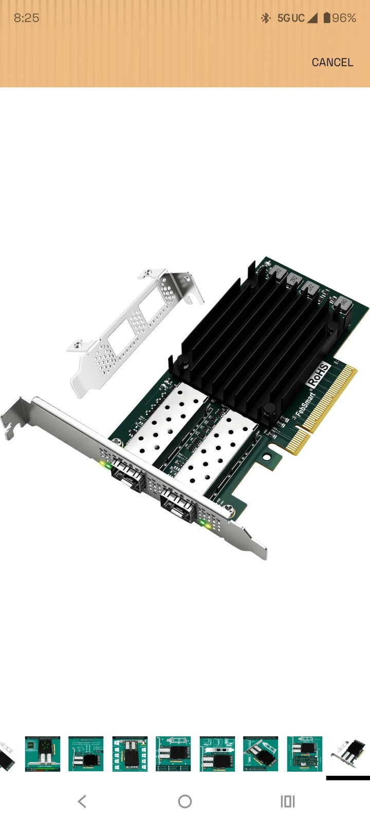 PCIE GEN 3.0 X8 Interface to 2X 25GbE SFP28 Optical Ports Converged RDMA Network