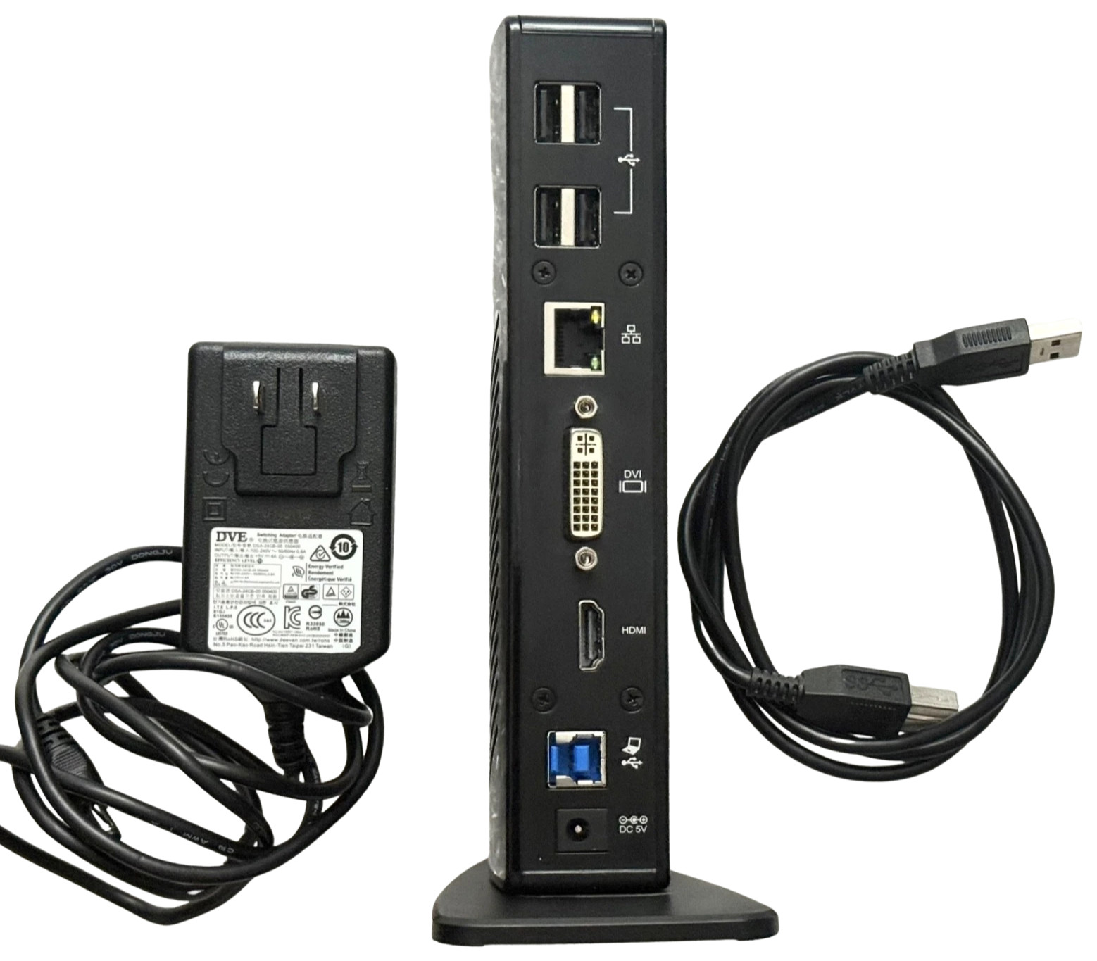 PLUGABLE UD-3900 USB 3.0 UNIVER LAPTOP DOCKING STATION REV B2 W/ ADAPTER PREOW