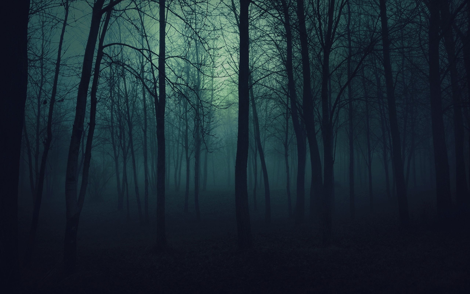 Landscape dark forest nature mist blue fall gloomy Custom Gaming Mat Desk