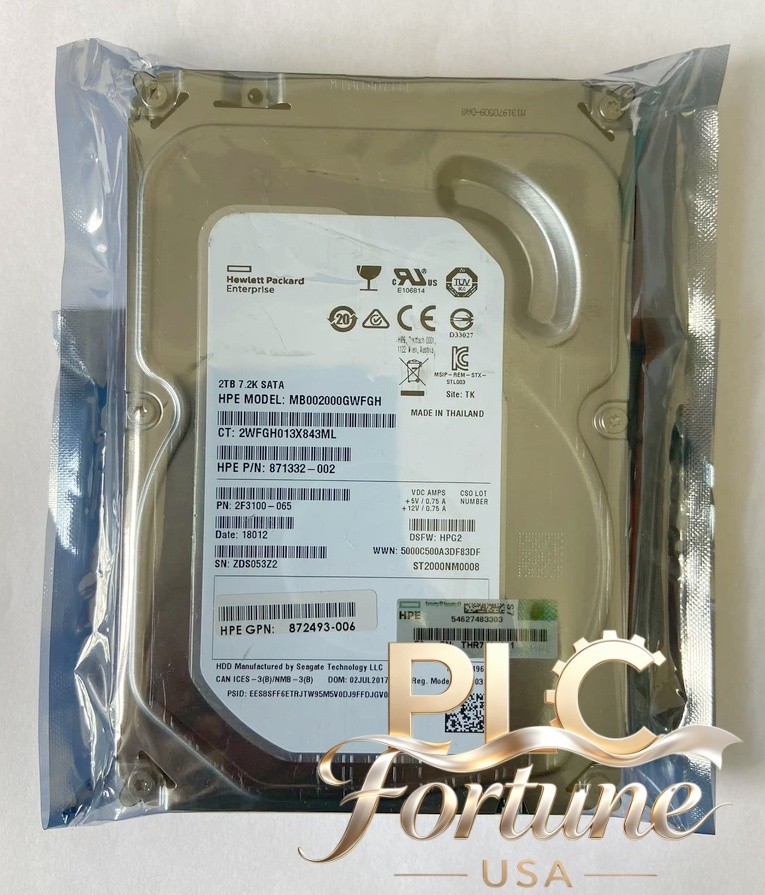 New HPE 861681-B21 862132-001 871332-002 2TB SATA 7.2K 3.5" HDD Gen9