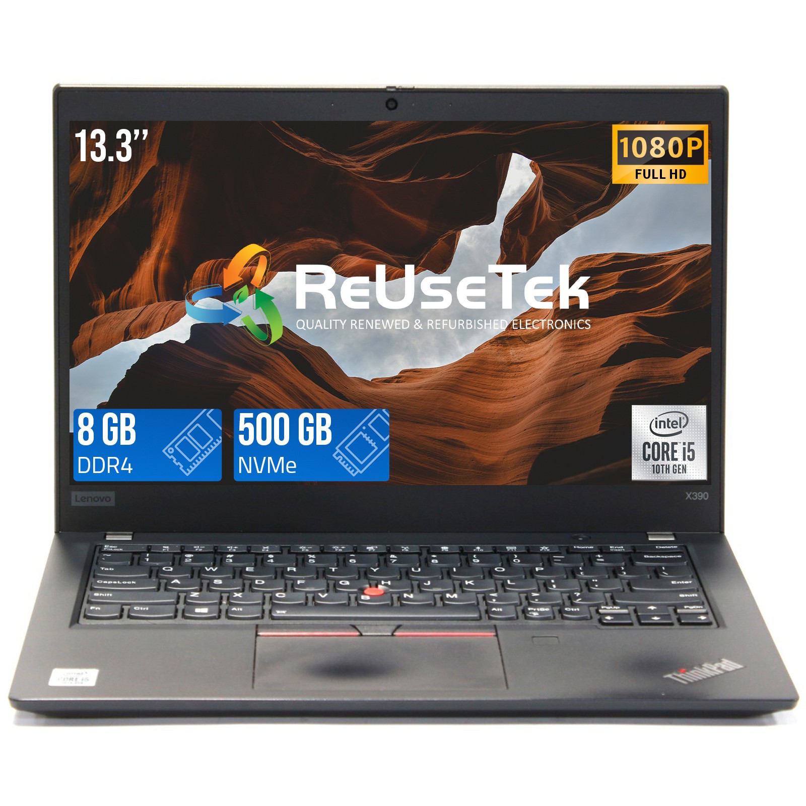Lenovo ThinkPad X390 13" Intel i5-10210U 8GB RAM 500GB NVMe SSD Windows 11 Pro