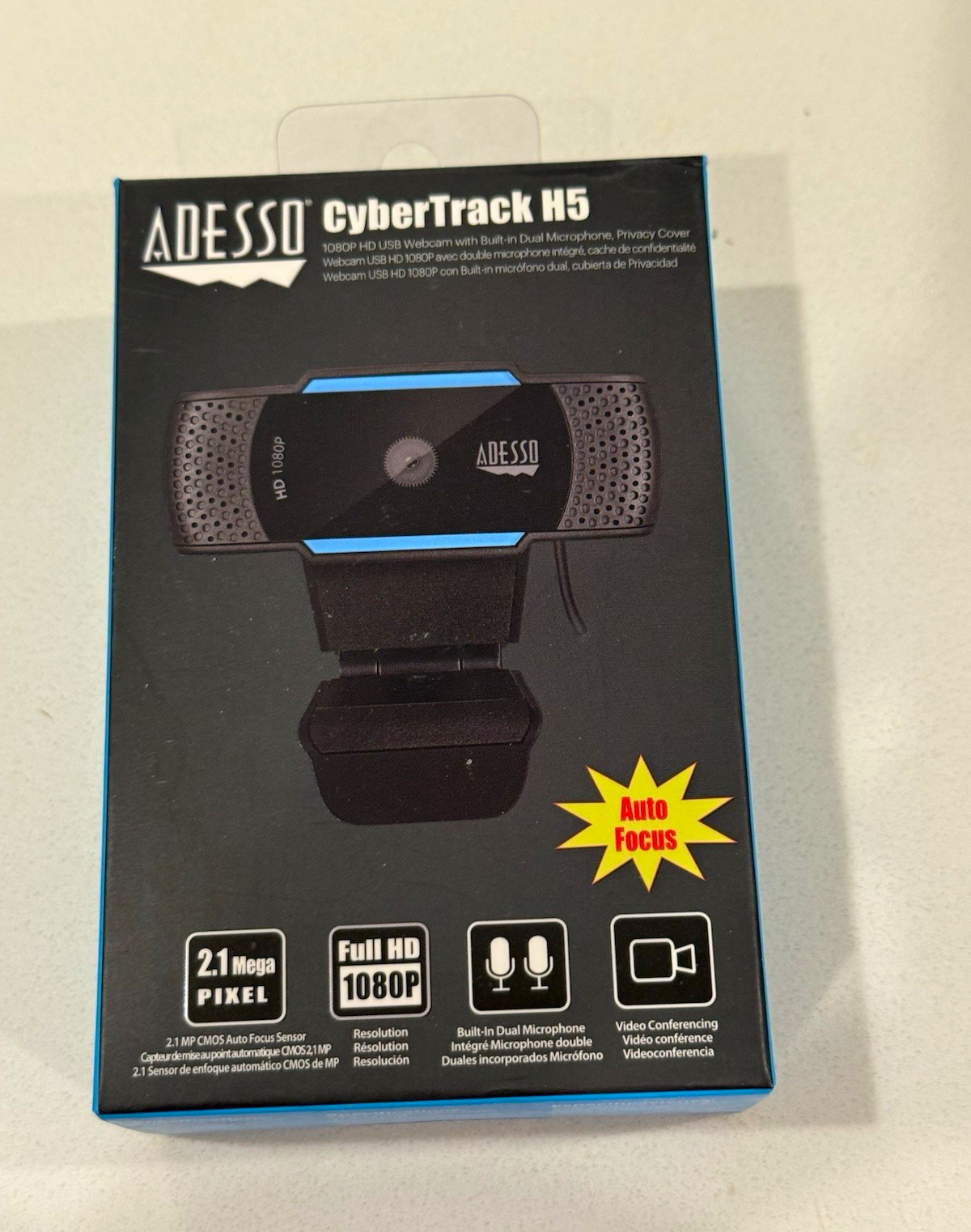 Adesso CyberTrack H5 1080p 30fps USB 2.0 Webcam Auto Focus Dual Mic Privacy