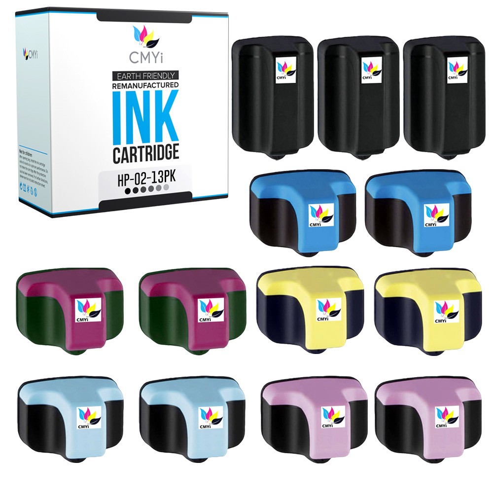 13 PK Ink Cartridges for HP 02 Replacement Cartridge 3 Black 2CMY 2LC 2LM Combo
