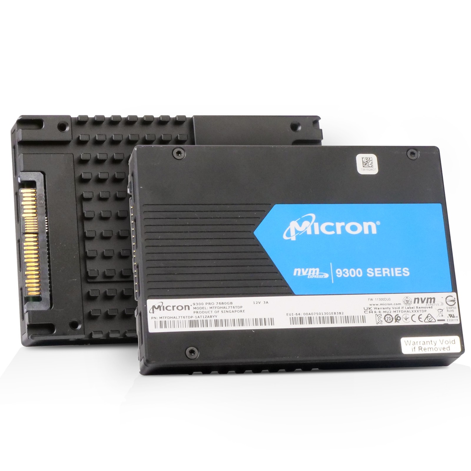 Micron 9300 PRO 7.68TB MTFDHAL7T6TDP PCIe Gen 3.0 x4 4GB/s U.2 NVMe 2.5" SSD