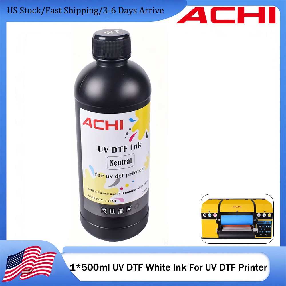 ACHI 1*500ml UV DTF White INK For Epson XP600 Head Printer