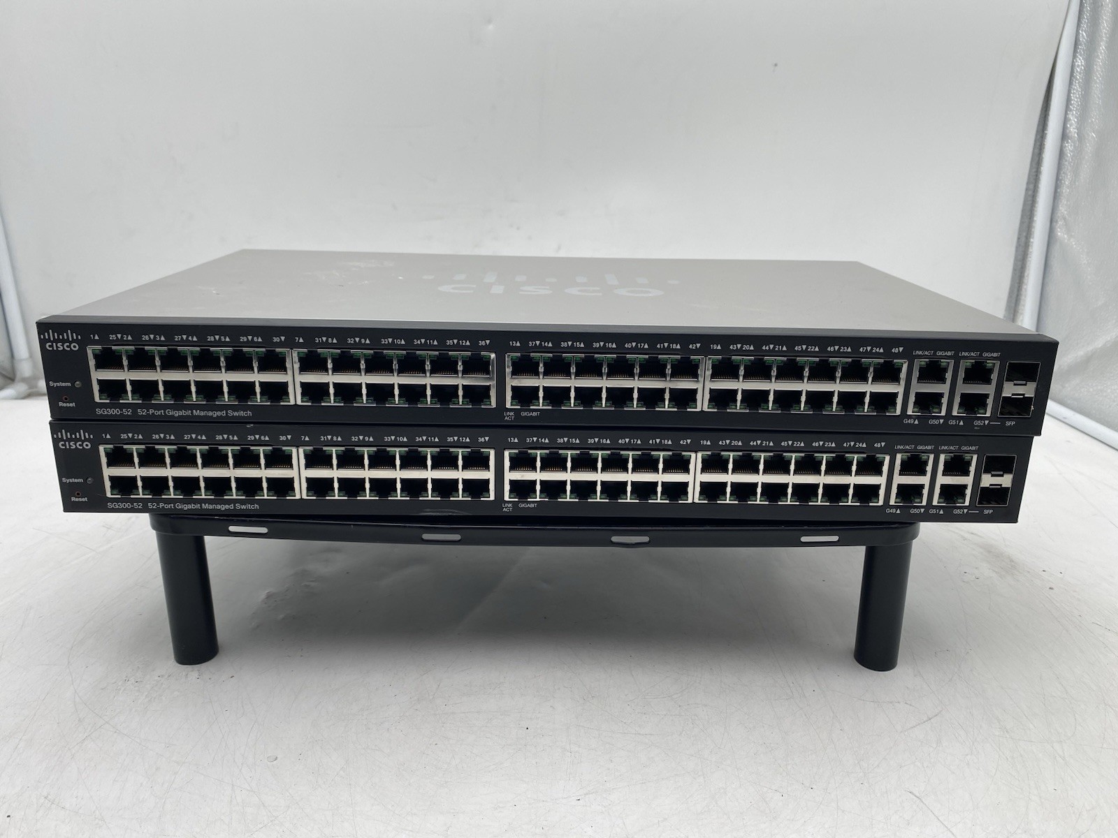Lot of 2 Cisco SG300-52P 52-Port Gigabit PoE Managed Switch