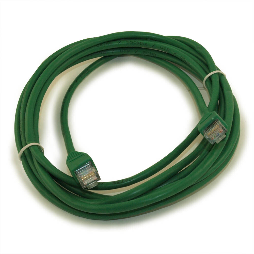 10ft Cat5E Ethernet RJ45 Patch Cable  Stranded  Snagless Booted  GREEN