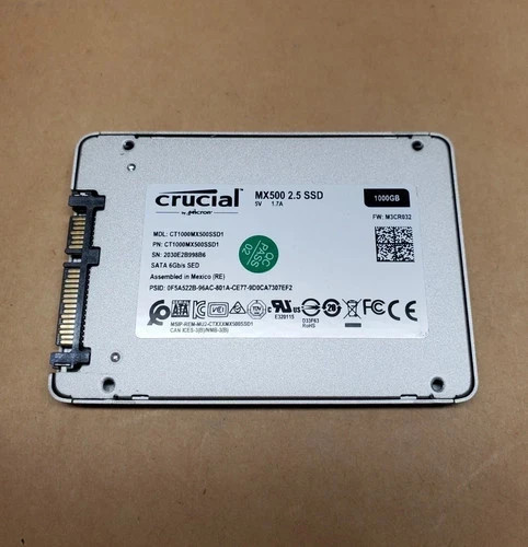 1TB Crucial MX500 CT1000MX500SSD1 SATA 2.5" SSD | Tested