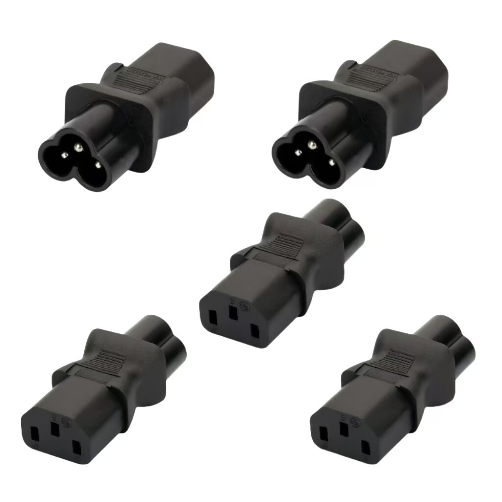 (5PACK)IEC 320 C13 Female to C6 Male Plug AC Power Adapter,C6 to C13 AC Adapter