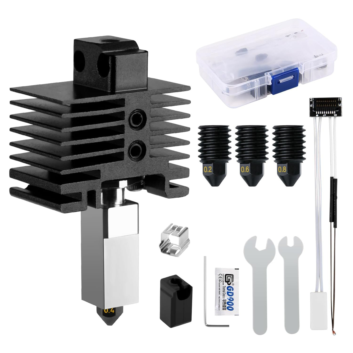 P1 Hardened Steel Hotend Kit for Bamboo Lab P1P,P1S 3D Printer, Heating Block
