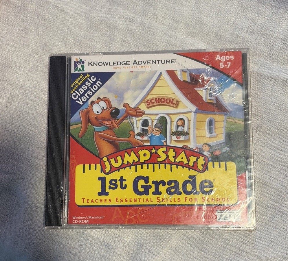 Jump Start 1st Grade Knowledge Adventure CD Ages 5-7 Educational Learning Sealed