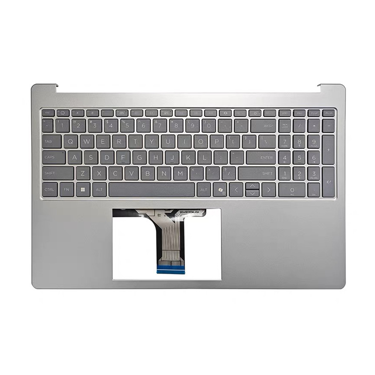New For HP 15-FC 15-FD 15.6'' Silver Palmrest Keyboard No Backlit N36752-001 US