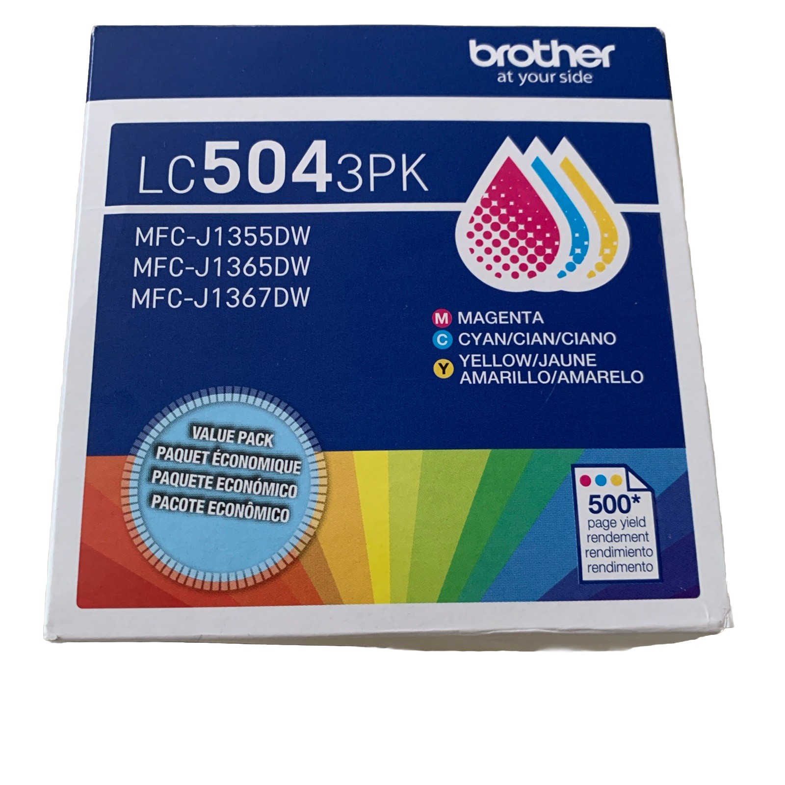 Brother Gen LC504 3PK Standard Yield Cyan Magenta Yellow Ink Cartridge EXP 06/28