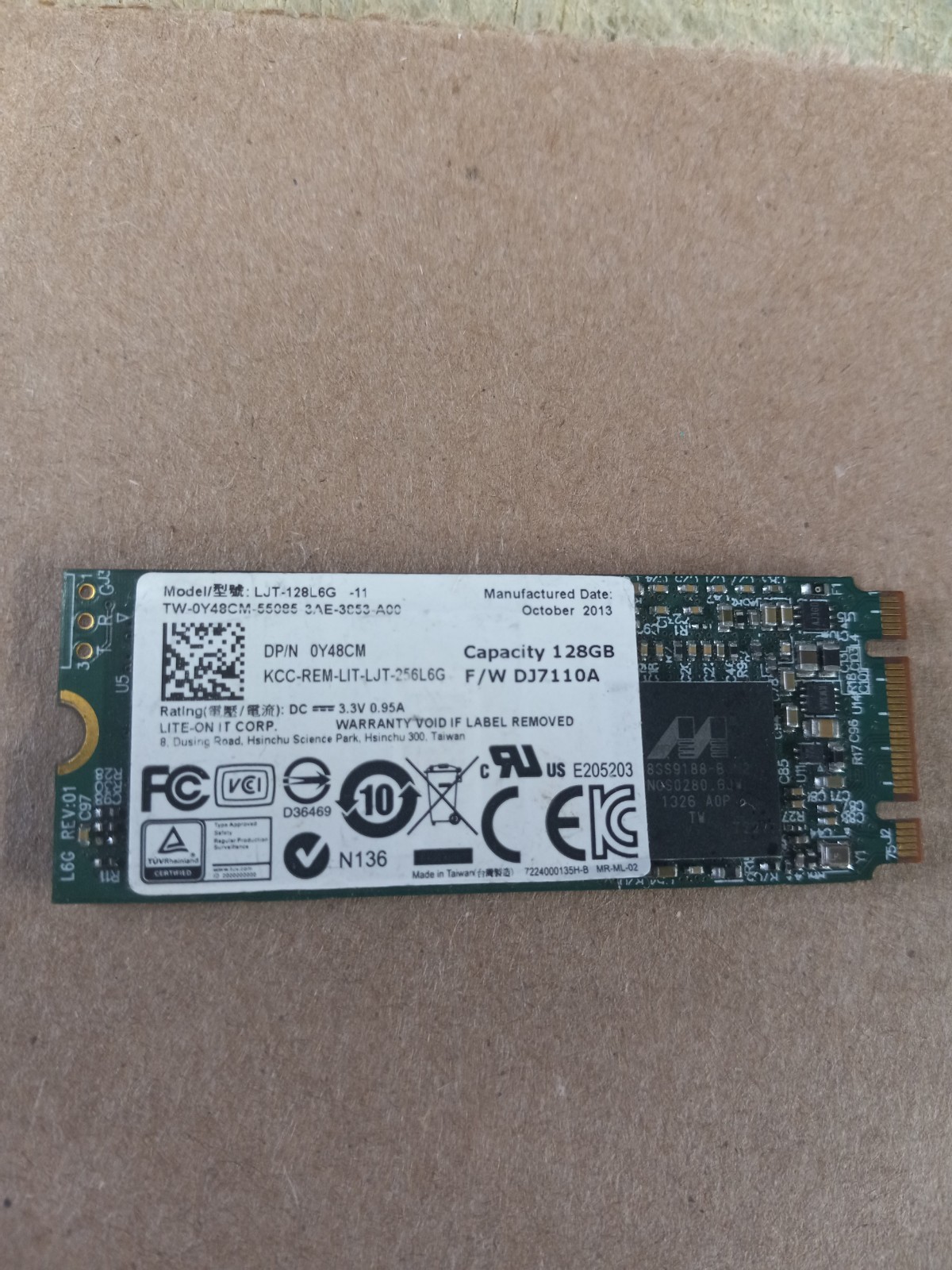 Y48CM LJT-128L6G-11 GENUINE DELL SSD 128GB 13 7378 P69G GOOD