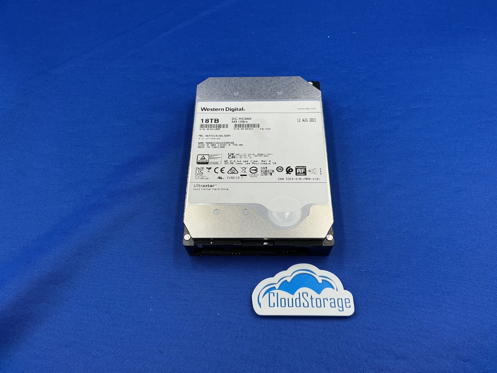 WD Ultrastar DC HC550 18TB 7.2K SAS 12Gbs 512MB 3.5" HDD WUH721818AL5204 0F38353