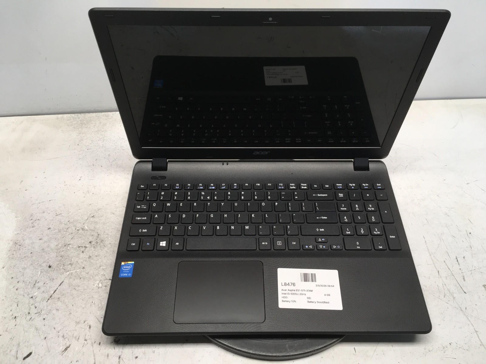 Acer Aspire ES1-571-31XM Intel i3-5005U 2GHz 4 GB NO HDD