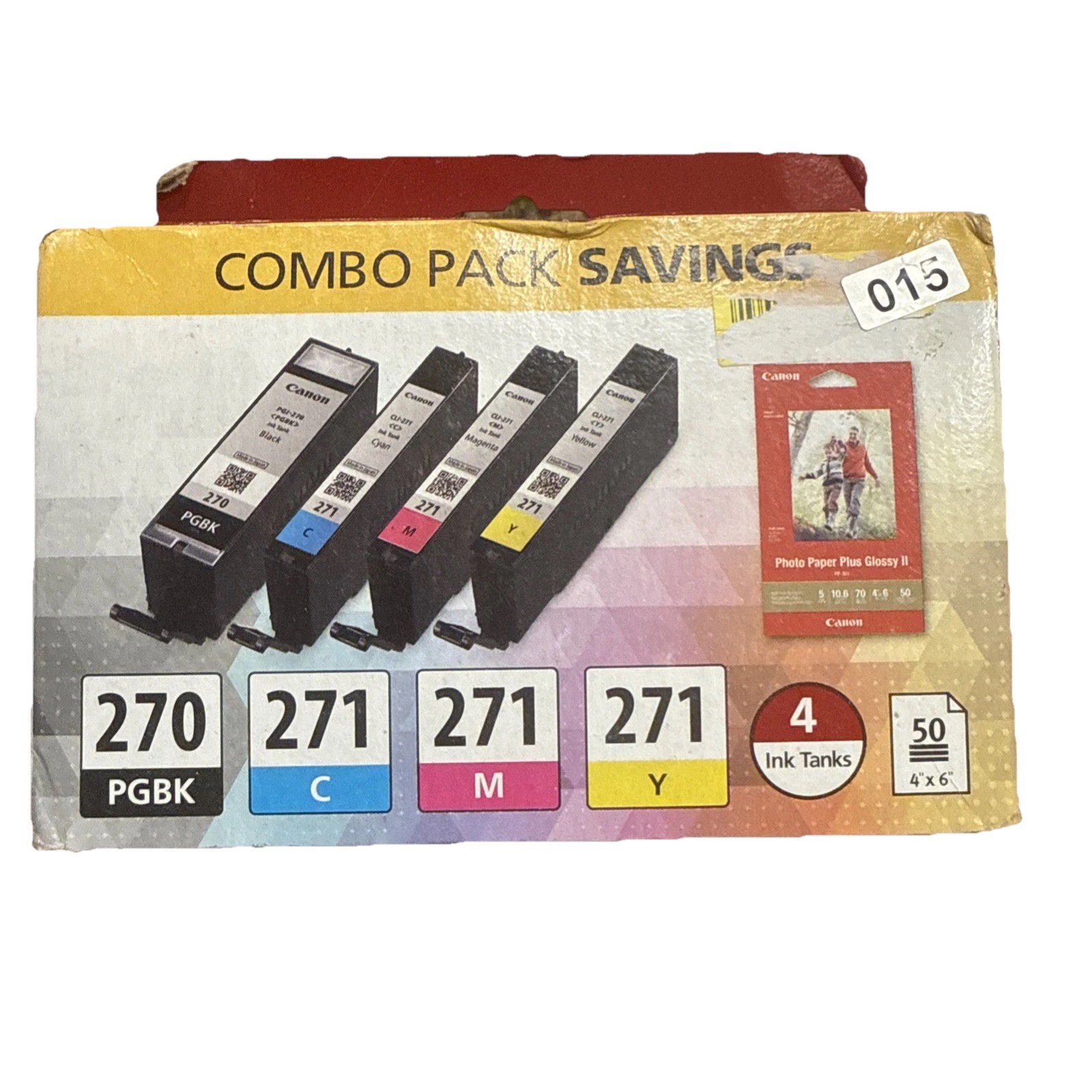Genuine Canon PGI-270 BK CLI-271 Black & Color Ink Cartridges 4-Pack Sealed