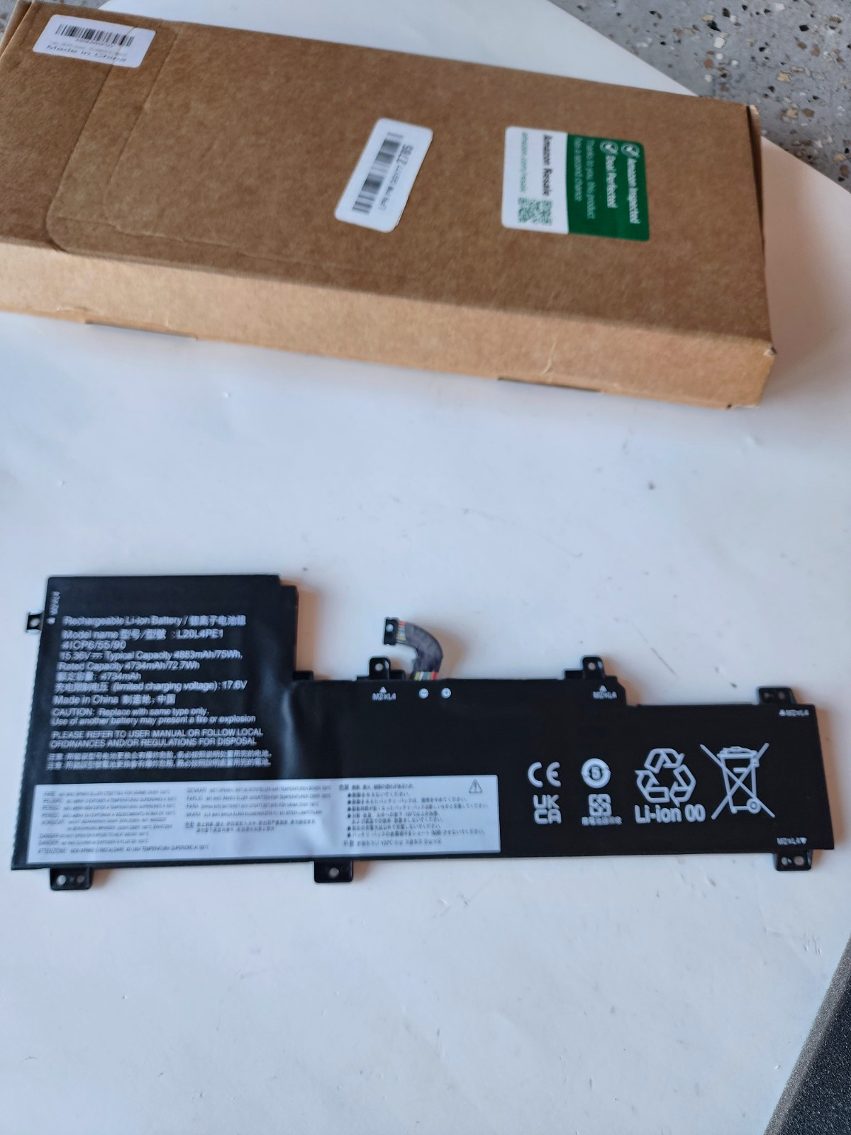 L20L4PE1 L20M4PE1 Laptop Battery for Lenovo Yoga 15.36V 75Wh 4-Cell