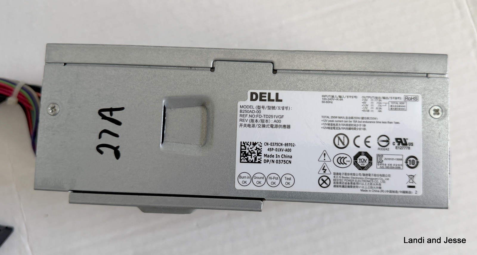 Original Dell B250AD-00 TFX 250W Power Supply Part Number FD-TD251VGF 375CN
