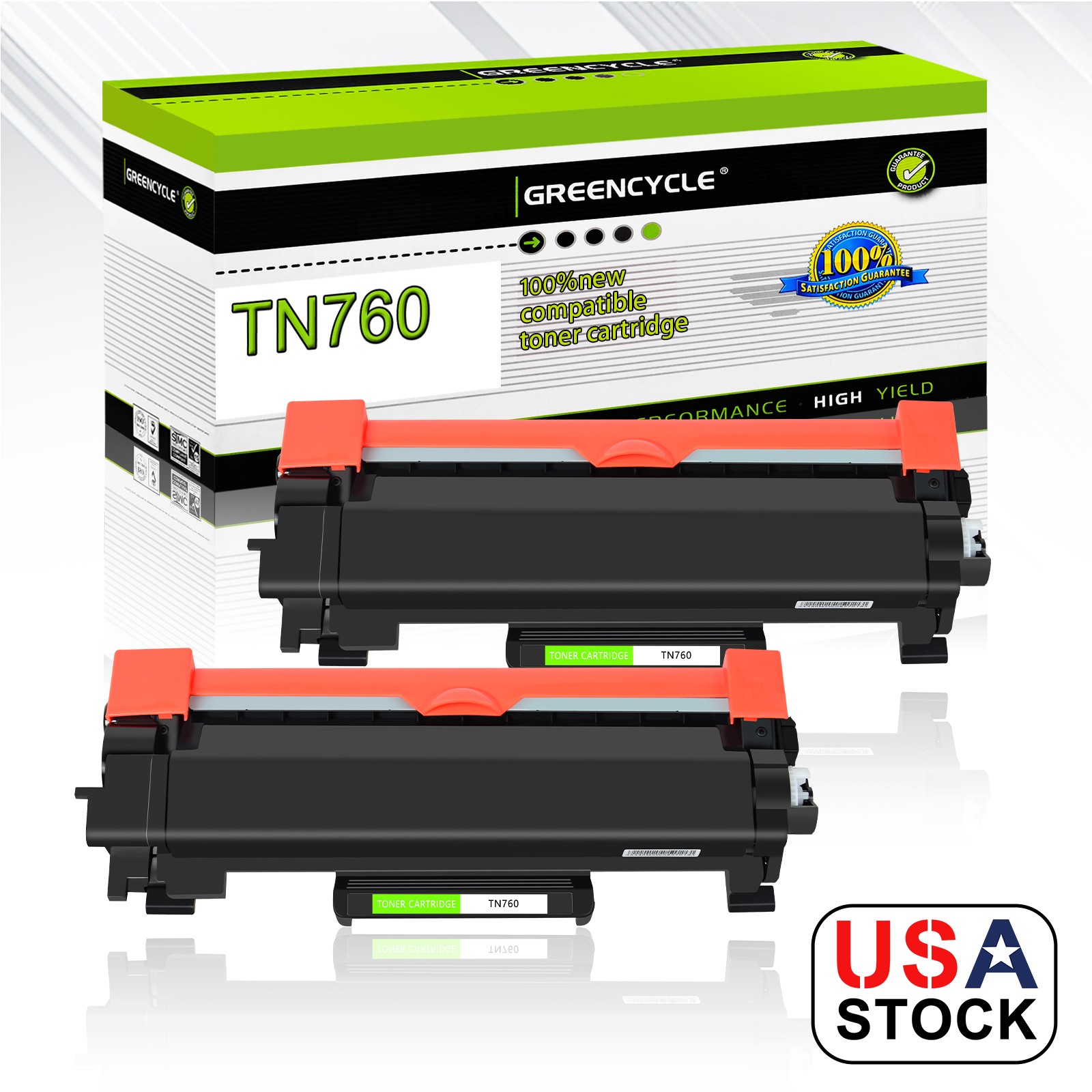 2PK TN760 Toner Cartridge for Brother HL-L2395DW L2370DWXL MFC-L2717DW TN730