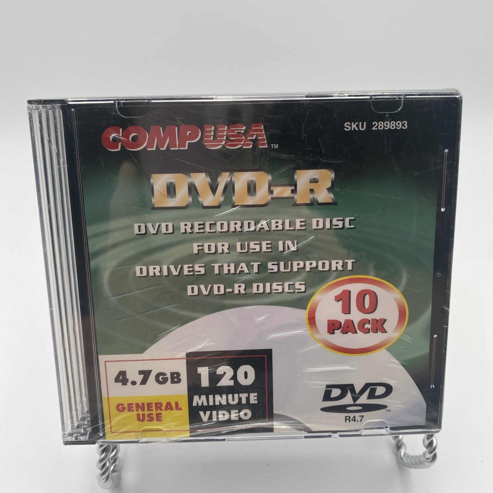 CompUSA DVD-R Recordable Discs 4.7GB 1x 120 Min 10 Pack MPN 289893