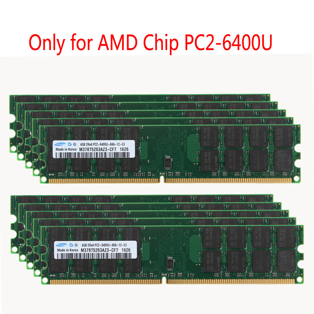 Samsung 40GB KIT (10X4GB ) PC2-6400U RAM 4GB DDR2 800MHZ Memory 240pin For AMD