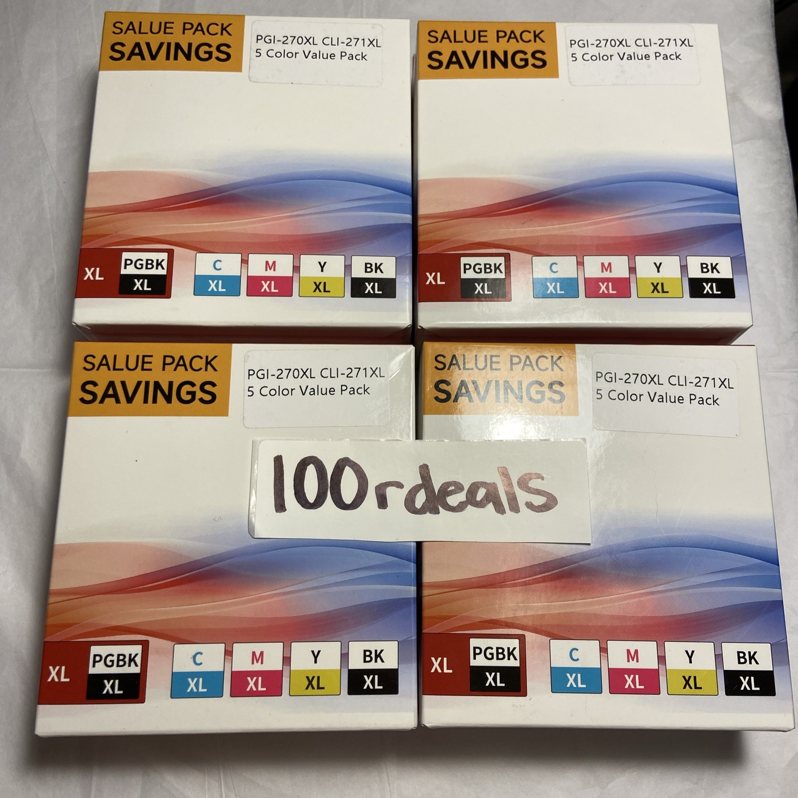 Lot of 4 PGI-270XL CLI-271XL 5 Color Value Pack Canon Replacement 270 271 XL Ink