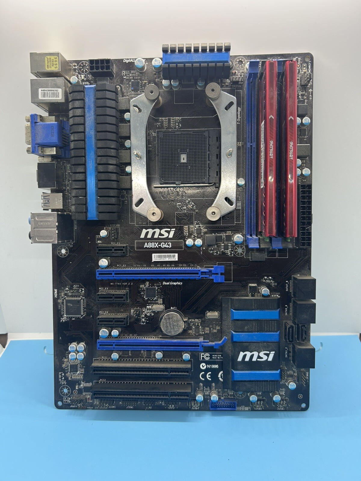 MSI A88X-G43 AMD A88X DDR3 Socket Motherboard W/ pv38g213c1krd DDR3