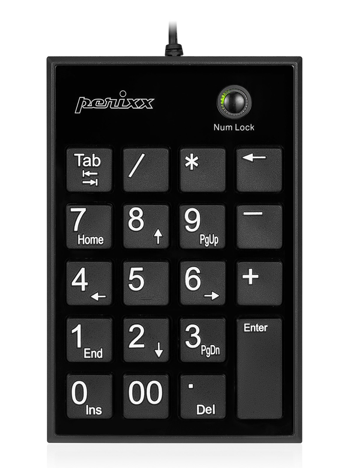 PPD202 Black Wired 19 Keys Slim Numeric Keypad Big Print Scissor Numpad PC