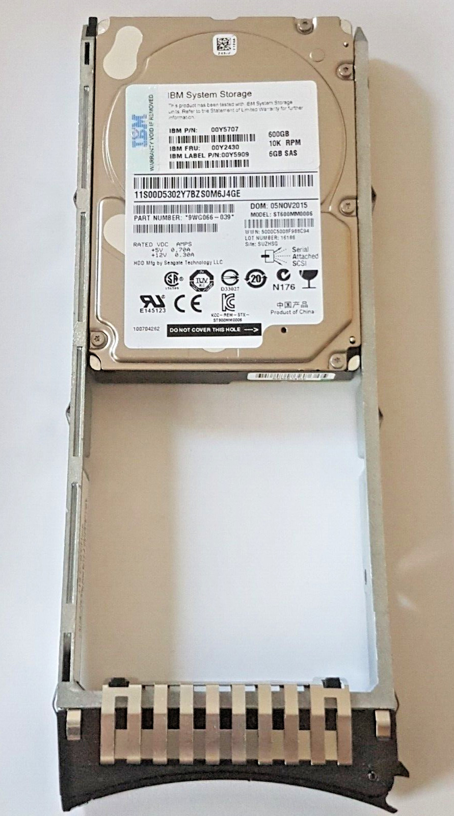 600 GB SAS 6gb IBM FRU: 00Y2430 ST600MM0006 10K rpm HDD 2.5" hard drive + caddy