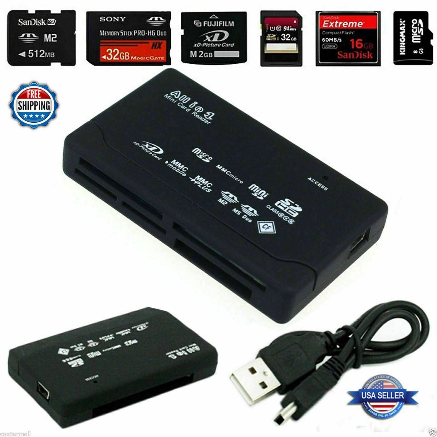 Mini Memory Card Reader 26-IN-1 USB 2.0 High Speed  For CF xD SD MS SDHC