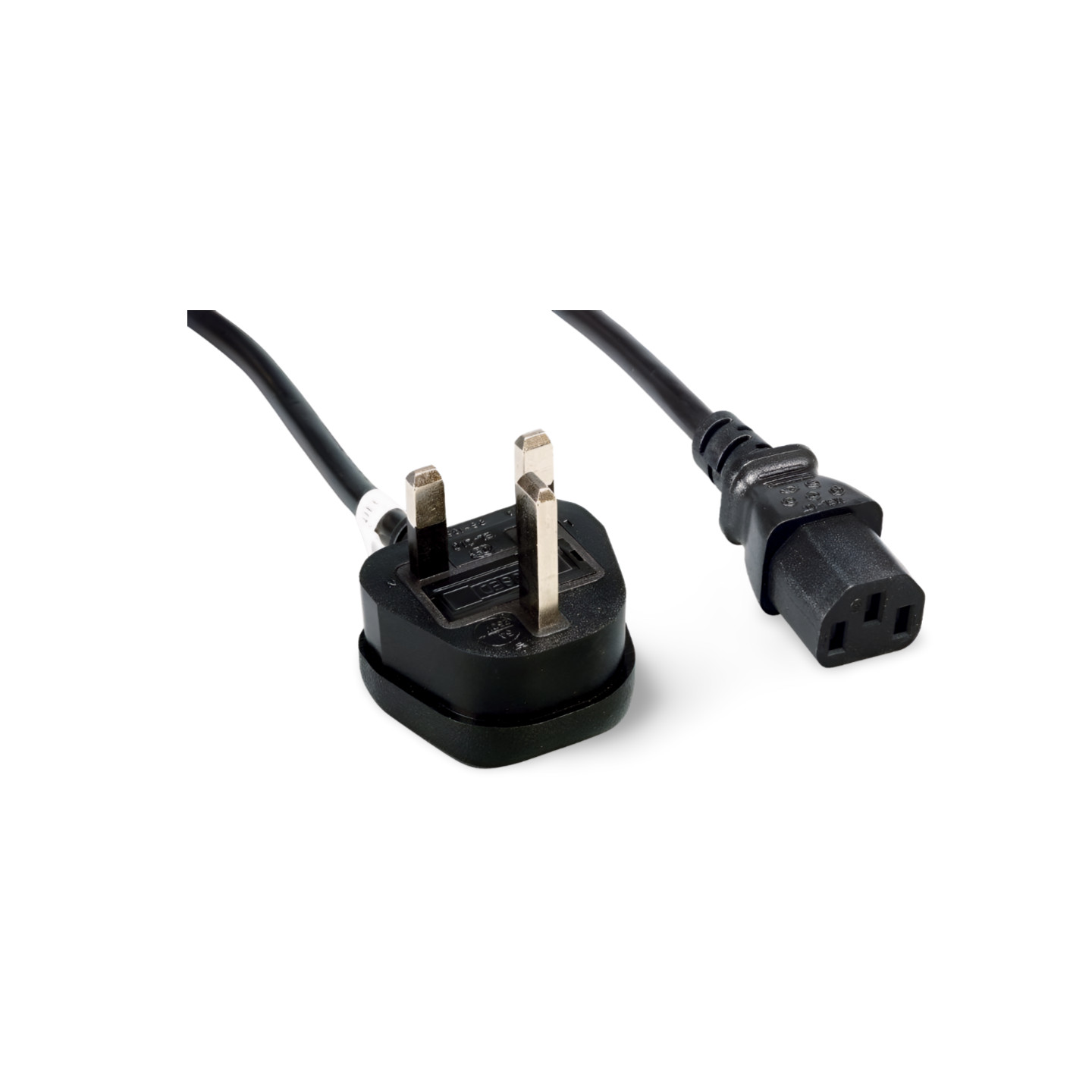 6ft UK England Power Cord IEC-60320-C13 To BS1363 With Fuse - Black