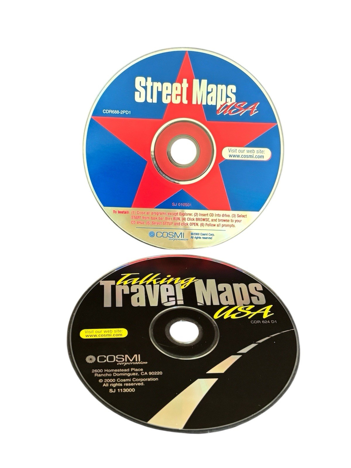 Street Maps & Talking Travel Maps USA CD ROM Cosmi Vintage Mapping Retro 2000 PC