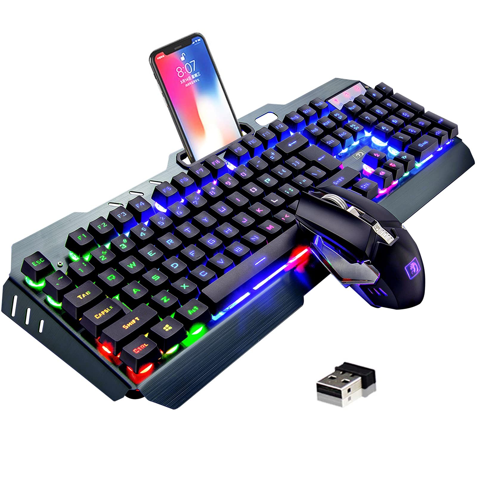 Teclado Y Mouse Inalambrico Gamer Razer Croma Gaming Iluminacion Teclas Para Pc