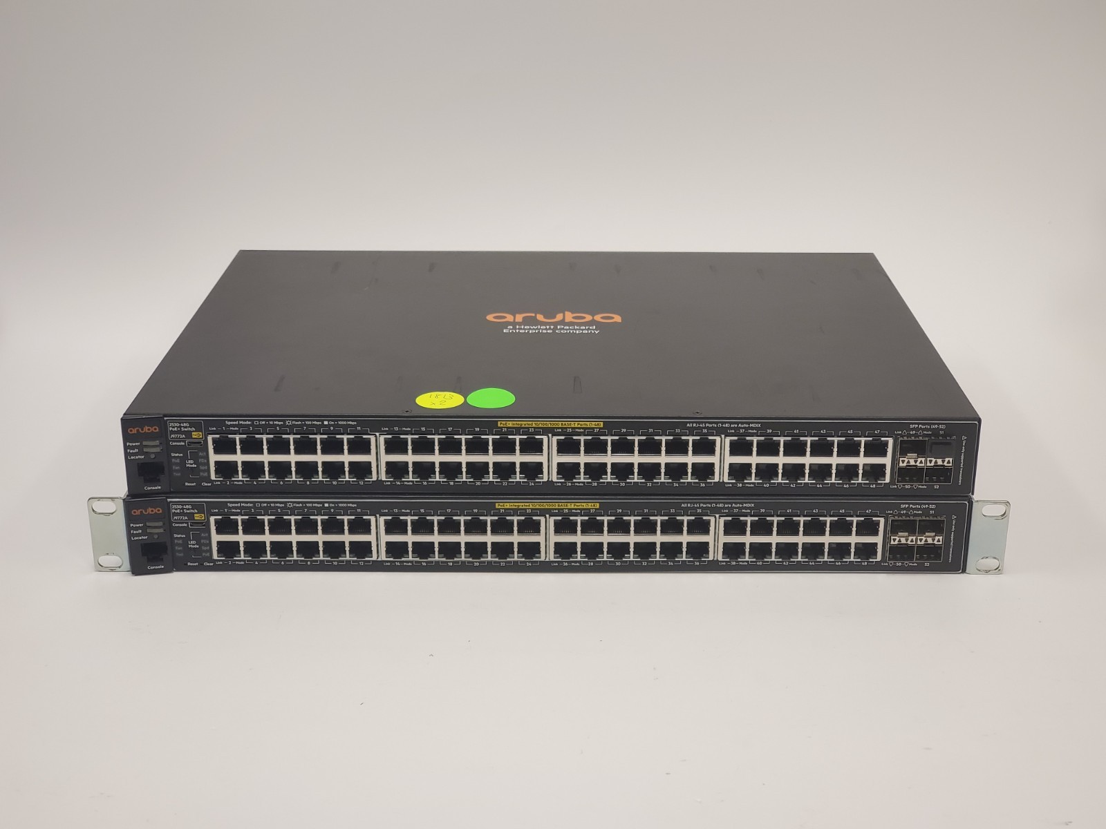 Lot of 2 HPe Aruba 2530-48G PoE+ Switch J9772A - TESTED