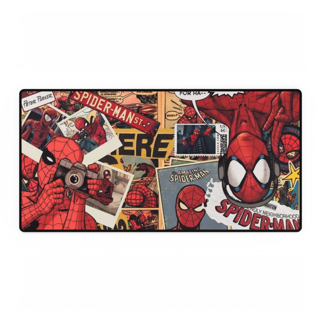 Spider-Man Vintage Comic Collage Mouse Pad Desk Mats Marvel Comics