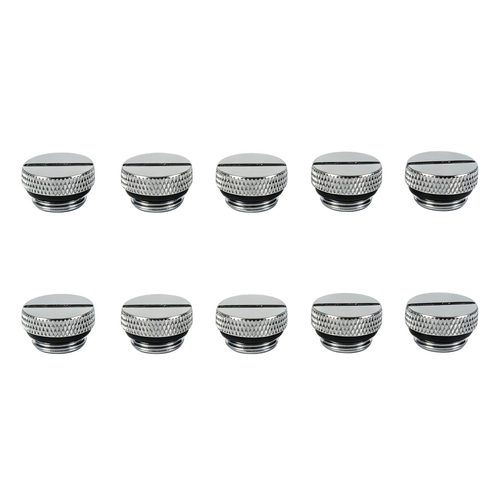 10-Pack G1/4 Stop Plug with O-Ring, Male Thread, Flathead Plug PC Water Cooling