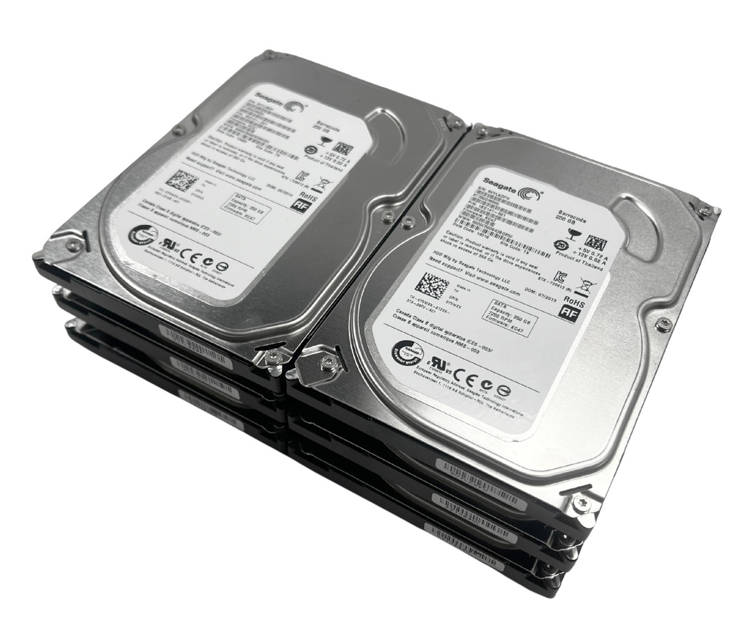 (LOT OF 6) Seagate Barracuda 250GB SATA 3.5" HDD ST250DM000 YVMKX 18D141-501