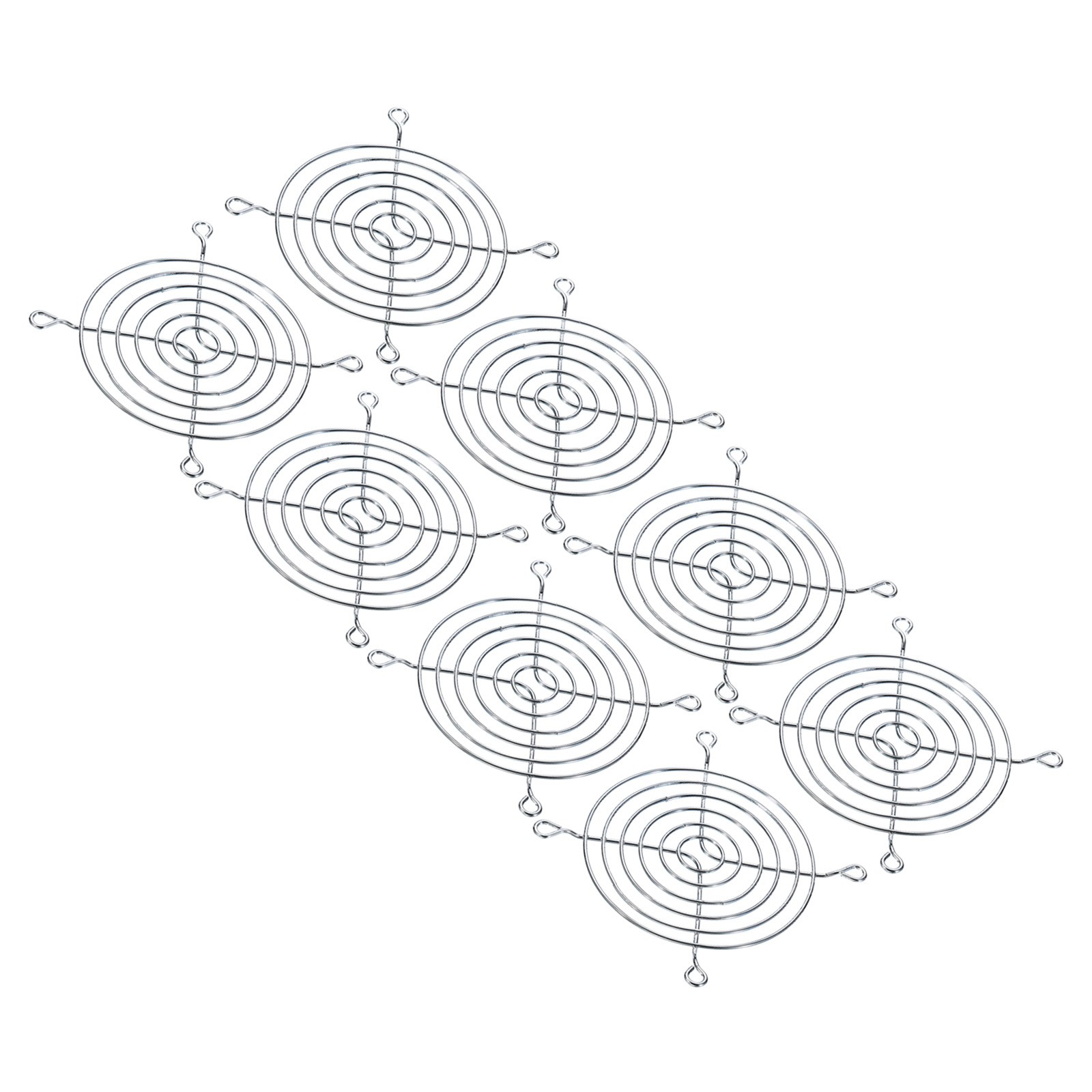 92mm Fan Finger Grill, 8 Pack Metal Grill Protector Guard, Silver